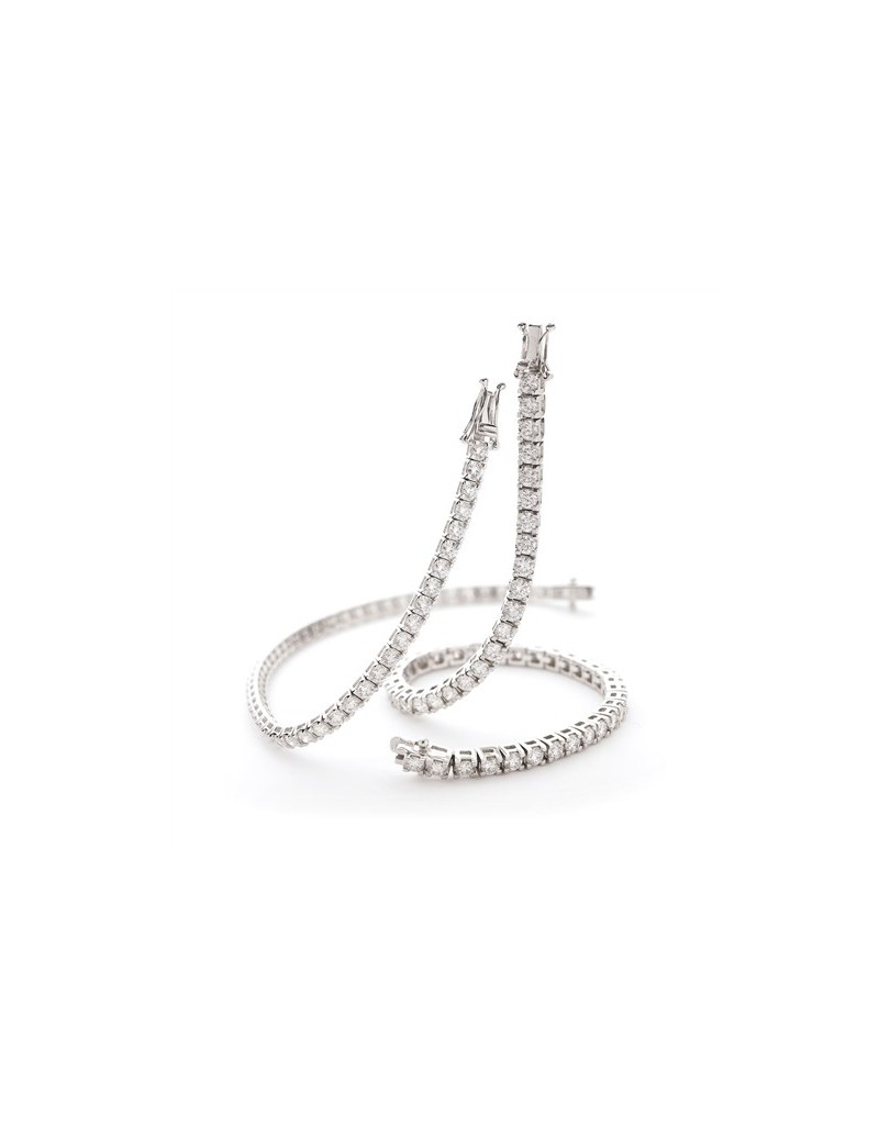 BRACCIALE TENNIS IN ORO BIANCO 18 K CON DIAMANTI NATURALI E VVS