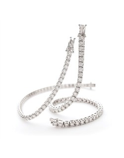 BRACCIALE TENNIS IN ORO BIANCO 18 K CON DIAMANTI NATURALI E VVS