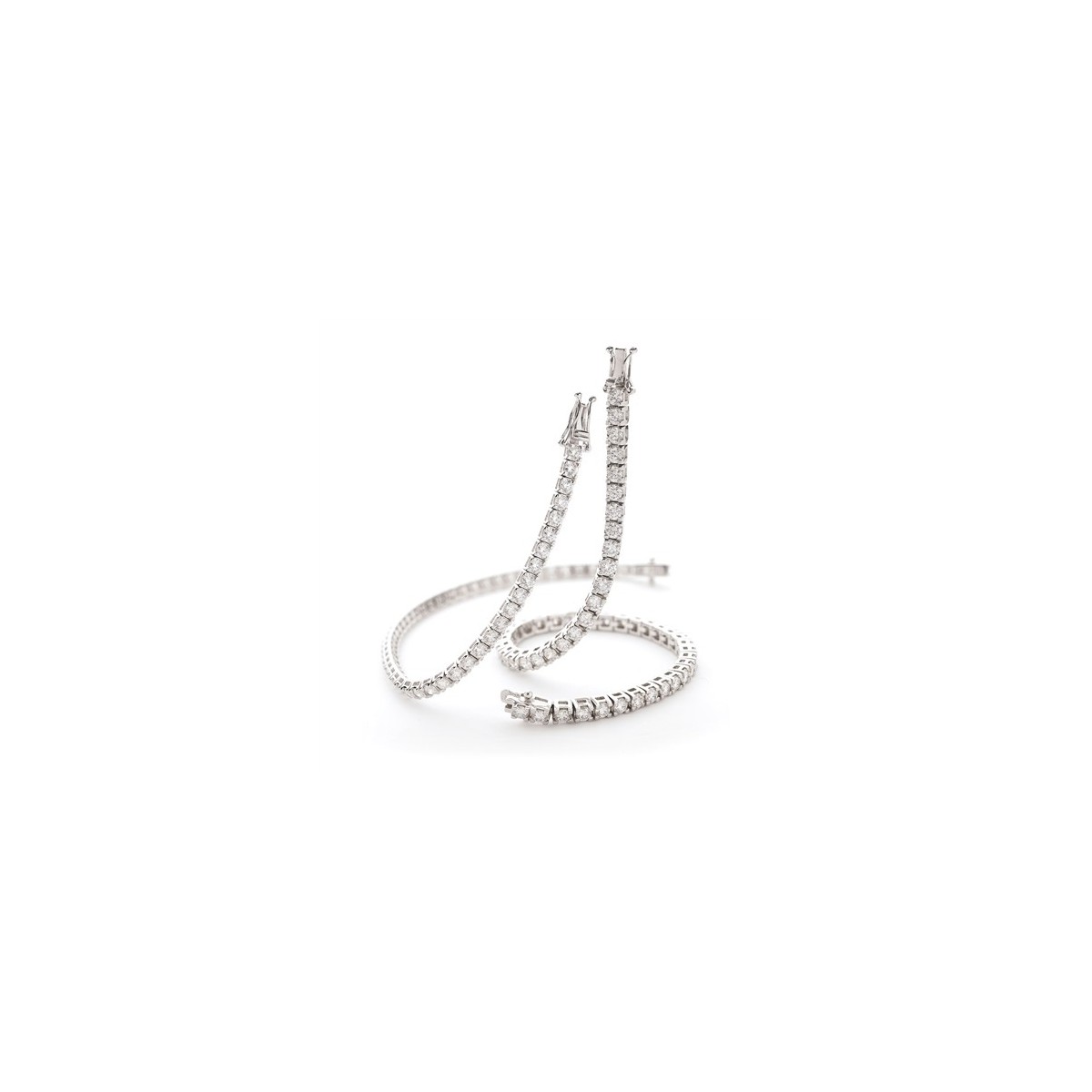BRACCIALE TENNIS IN ORO BIANCO 18 K CON DIAMANTI NATURALI E VVS