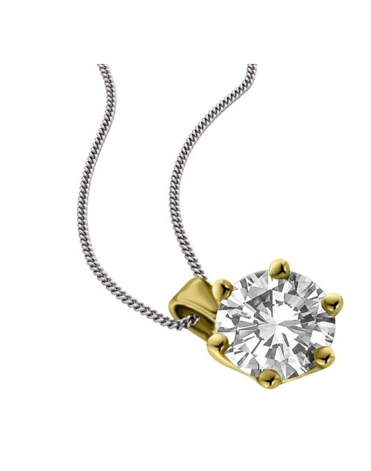 CIONDOLO PUNTO LUCE IN ORO GIALLO 18K CON DIAMANTE NATURALE CERTIFICATO