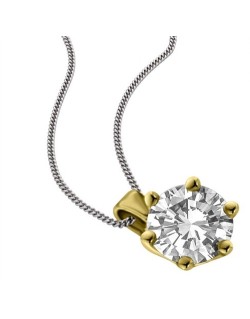 CIONDOLO PUNTO LUCE IN ORO GIALLO 18K CON DIAMANTE NATURALE CERTIFICATO