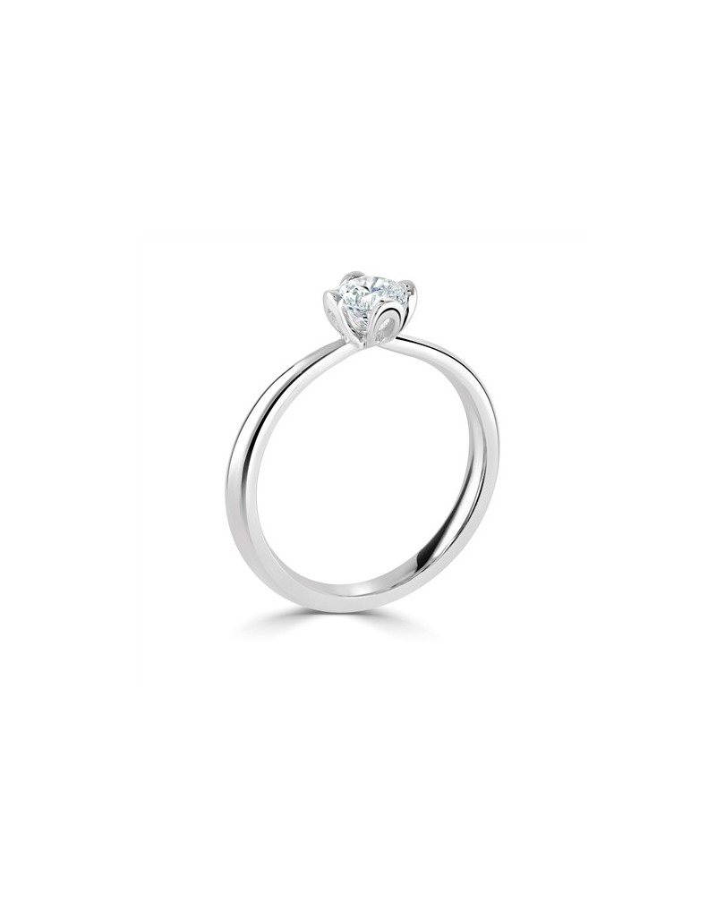 ANELLO SOLITARIO IN ORO BIANCO 18K CON DIAMANTE NATURALE CERTIFICATO DGC