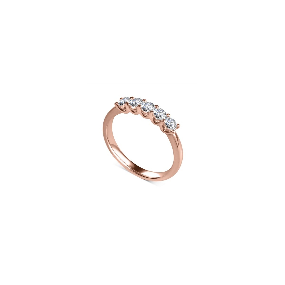 ANELLO RIVIERA IN ORO ROSA 18K CON DIAMANTI NATURALI CERTIFICATI DGC