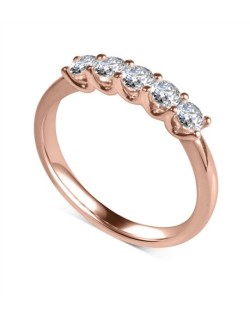 ANELLO RIVIERA IN ORO ROSA 18K CON DIAMANTI NATURALI CERTIFICATI DGC