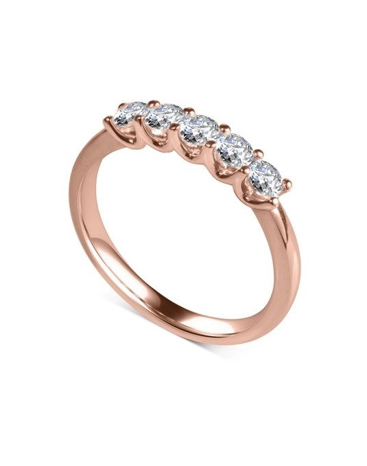 ANELLO RIVIERA IN ORO ROSA 18K CON DIAMANTI NATURALI CERTIFICATI DGC