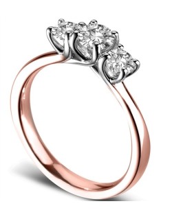 ANELLO TRILOGY IN ORO ROSA 18K CON DIAMANTI NATURALI CERTIFICATI DGC