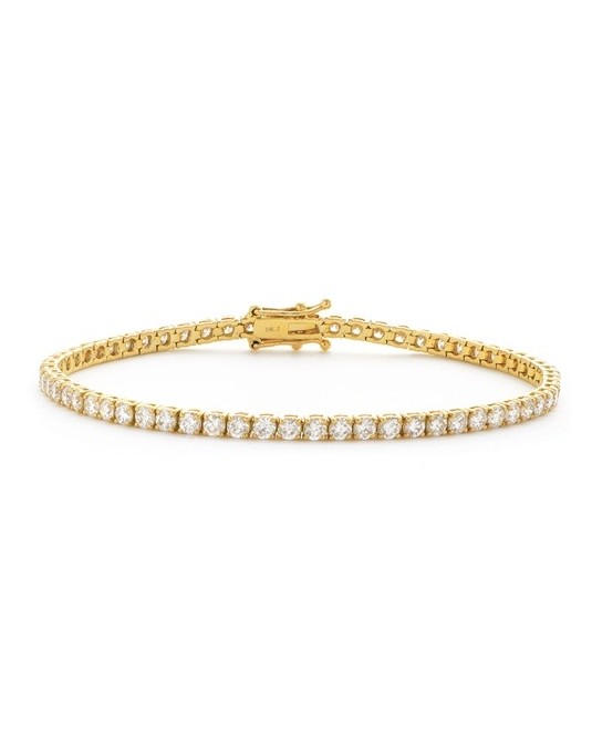 BRACCIALE TENNIS IN ORO GIALLO 18K CON DIAMANTI NATURALI E VVS