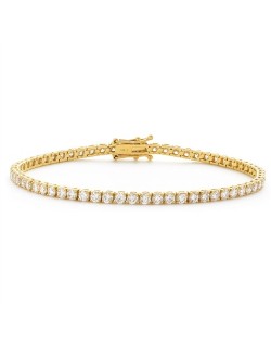 BRACCIALE TENNIS IN ORO GIALLO 18 K CON DIAMANTI NATURALI E VVS
