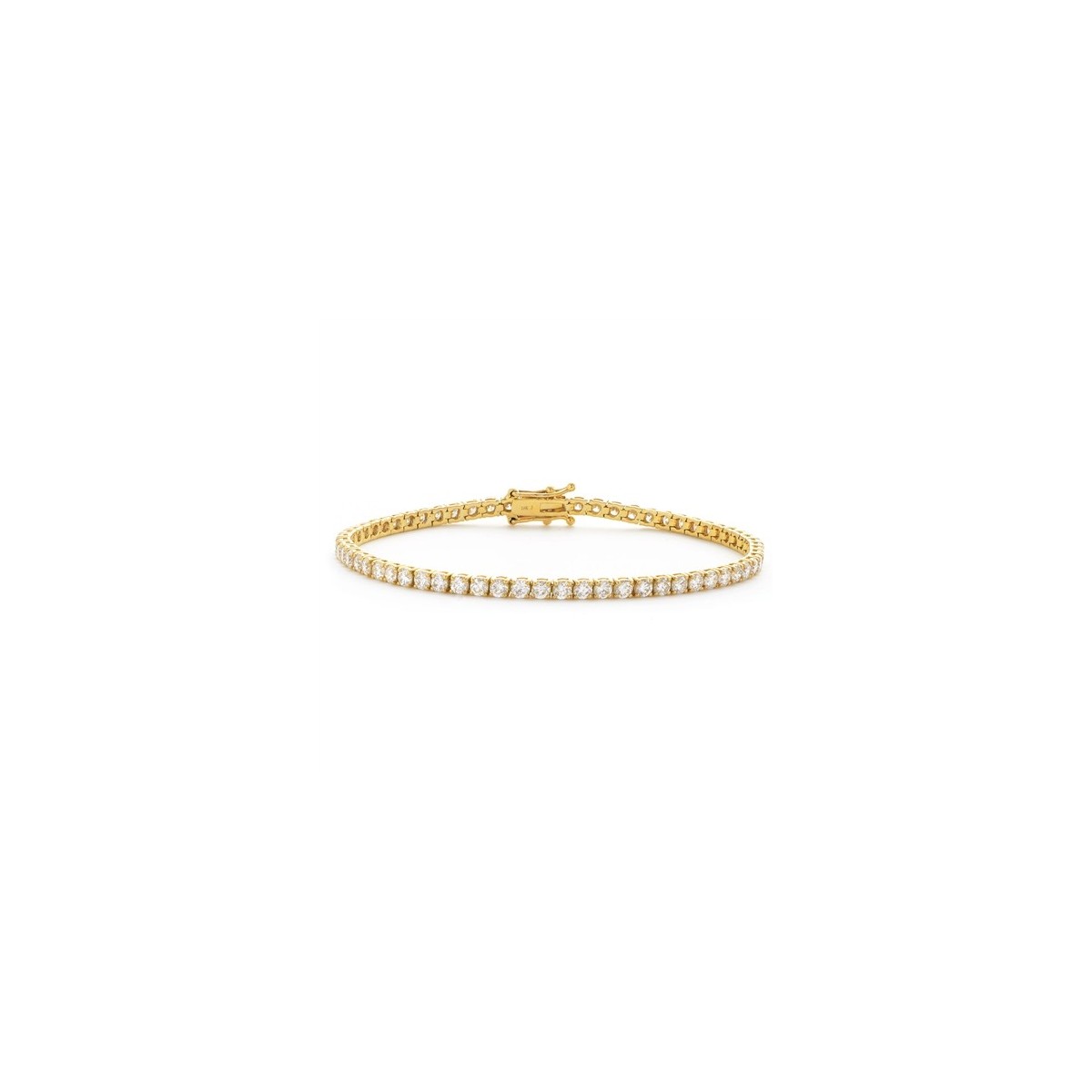 BRACCIALE TENNIS IN ORO GIALLO 18 K CON DIAMANTI NATURALI E VVS