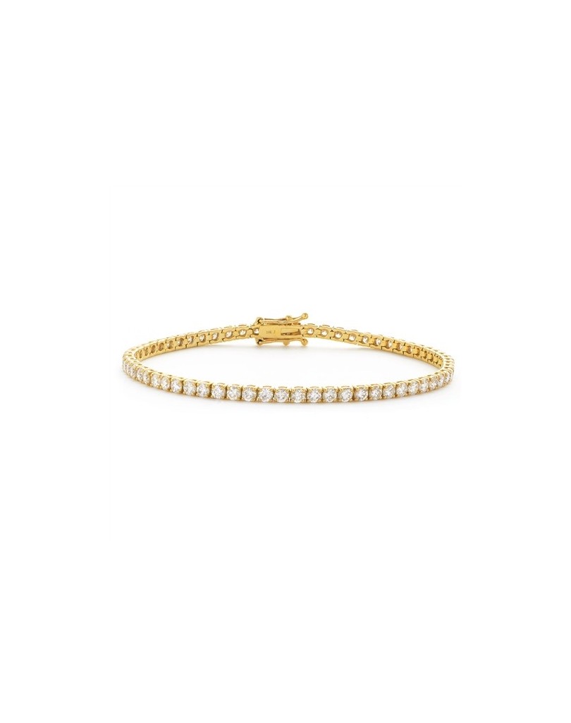 BRACCIALE TENNIS IN ORO GIALLO 18 K CON DIAMANTI NATURALI E VVS