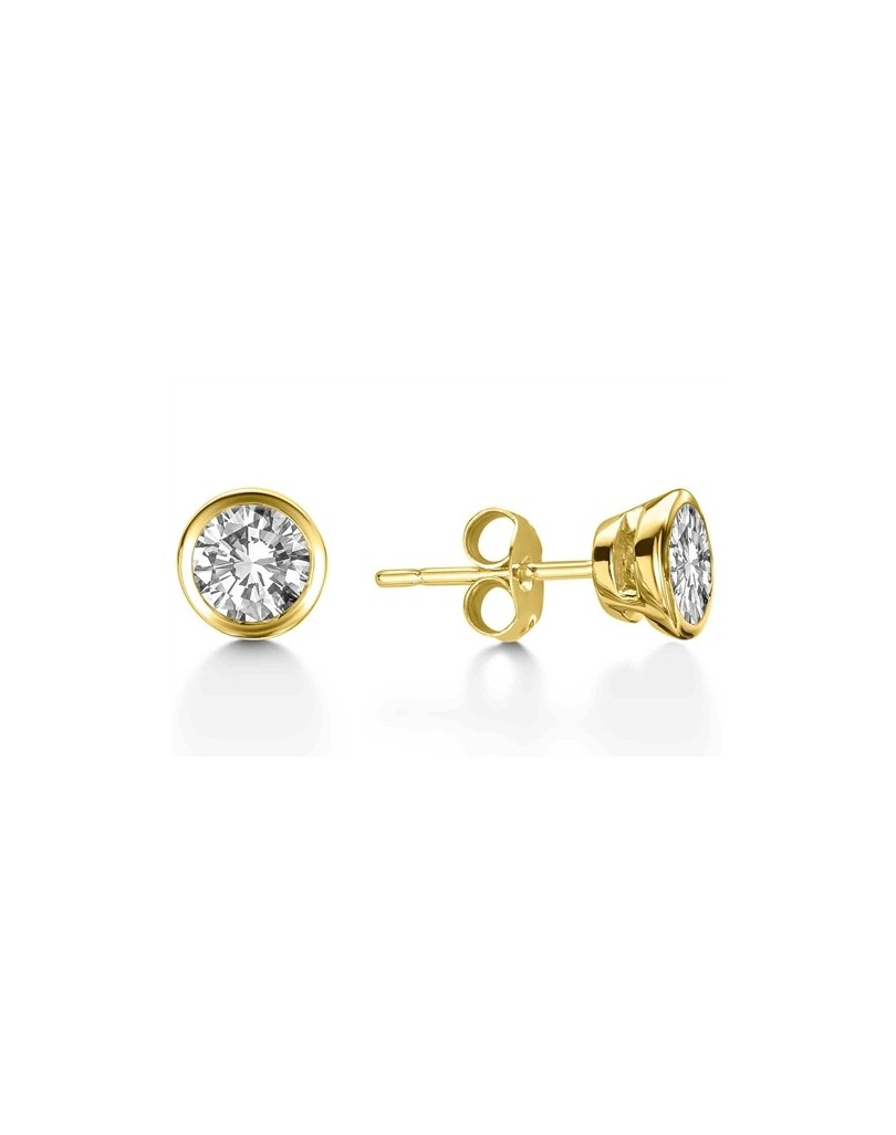 ORECCHINI IN ORO GIALLO 18K CON DIAMANTI NATURALI CERTIFICATI DGC
