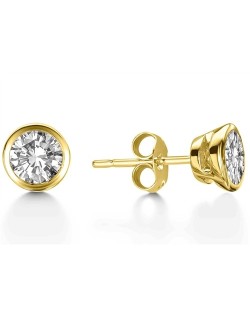 ORECCHINI IN ORO GIALLO 18K CON DIAMANTI NATURALI CERTIFICATI DGC