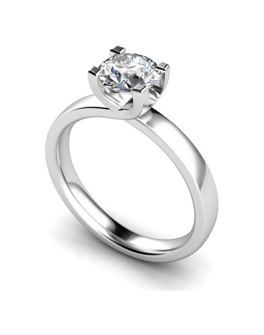 ANELLO SOLITARIO IN ORO BIANCO 18K CON DIAMANTE NATURALE CERTIFICATO DGC