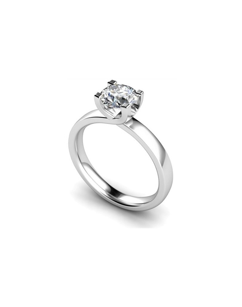 ANELLO SOLITARIO IN ORO BIANCO 18K CON DIAMANTE NATURALE CERTIFICATO DGC