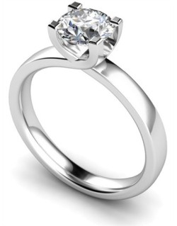 ANELLO SOLITARIO IN ORO BIANCO 18K CON DIAMANTE NATURALE CERTIFICATO DGC