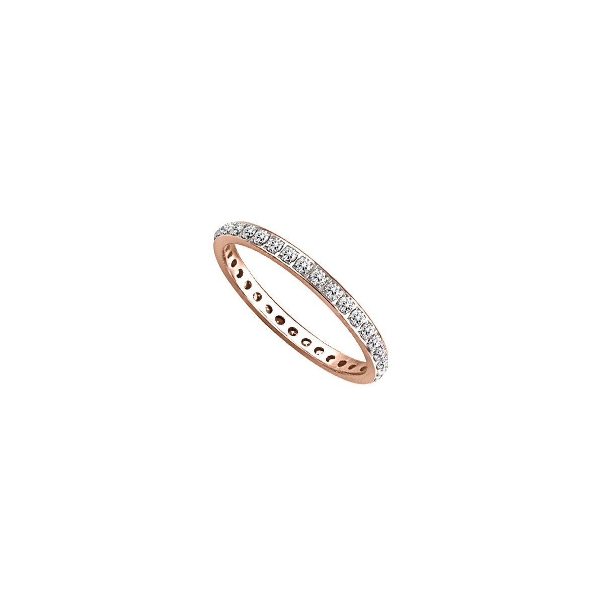ANELLO ETERNITY IN ORO ROSA 18K CON DIAMANTI NATURALI CERTIFICATI DGC