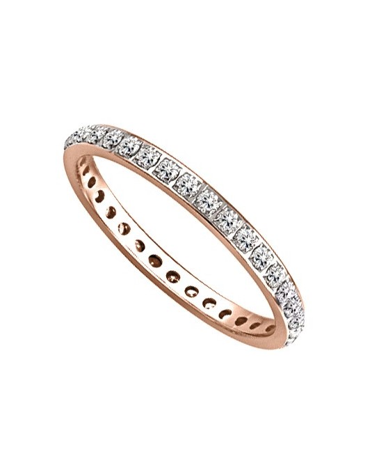 ANELLO ETERNITY IN ORO ROSA 18K CON DIAMANTI NATURALI CERTIFICATI DGC
