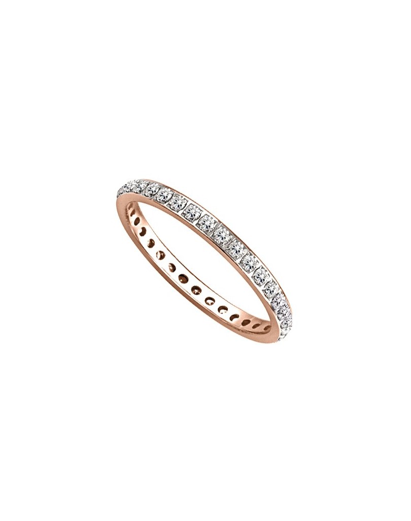 ANELLO ETERNITY IN ORO ROSA 18K CON DIAMANTI NATURALI CERTIFICATI DGC