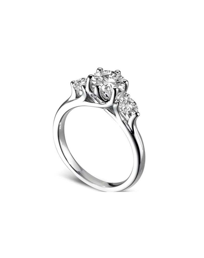 ANELLO TRILOGY IN ORO BIANCO 18K CON DIAMANTI NATURALI CERTIFICATI DGC