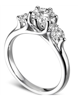 ANELLO TRILOGY IN ORO BIANCO 18K CON DIAMANTI NATURALI CERTIFICATI DGC