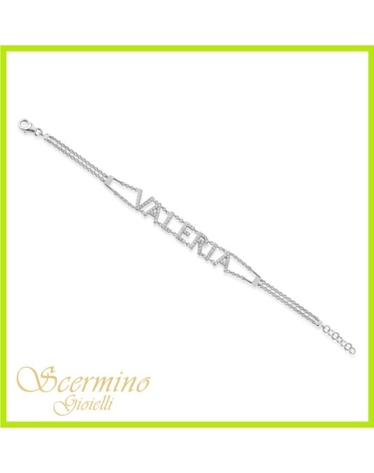 BRACCIALE VALERIA IN ORO BIANCO 18K CON DIAMANTI NATURALI E VVS