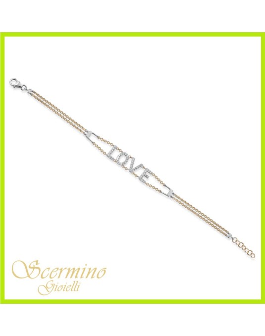 BRACCIALE LOVE IN ORO GIALLO 18K CON DIAMANTI NATURALI E VVS