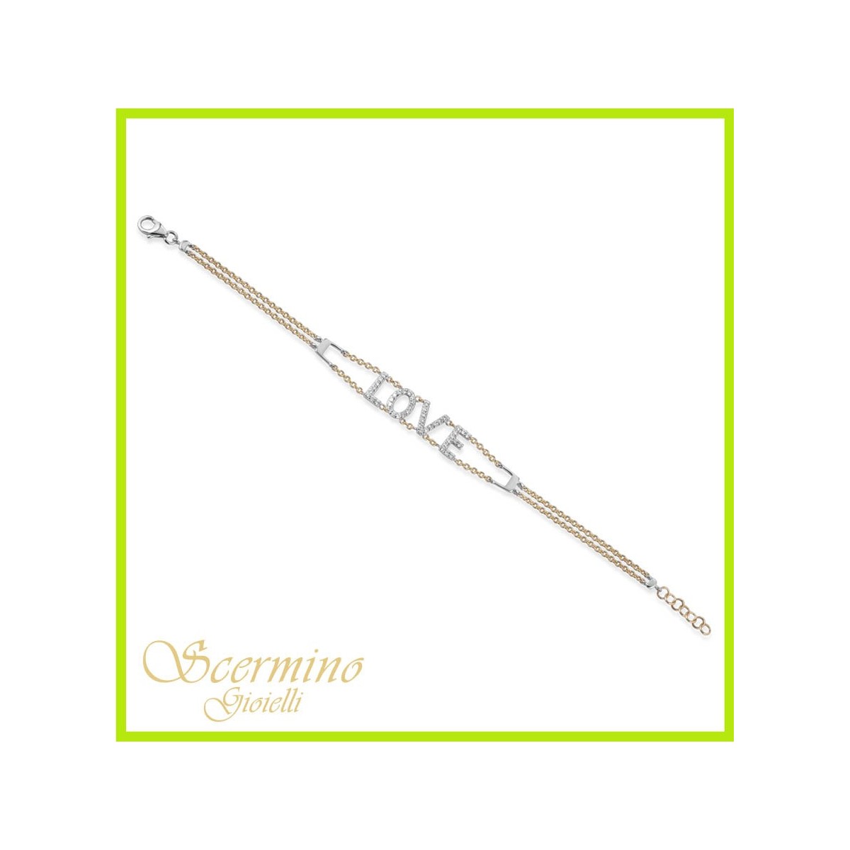 BRACCIALE LOVE IN ORO GIALLO 18K CON DIAMANTI NATURALI E VVS