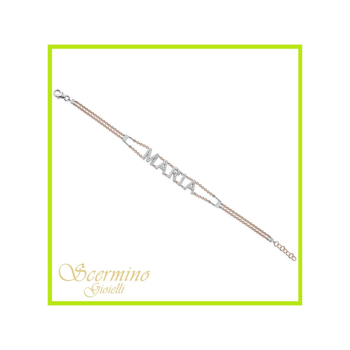 BRACCIALE MARIA IN ORO ROSA 18K CON DIAMANTI NATURALI E VVS