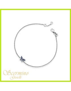 BRACCIALE FARFALLA IN ORO BIANCO 18K CON ZAFFIRI NATURALI