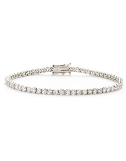 BRACCIALE TENNIS IN ORO BIANCO 18 K CON DIAMANTI NATURALI E VVS
