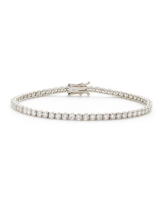 BRACCIALE TENNIS IN ORO BIANCO 18 K CON DIAMANTI NATURALI E VVS