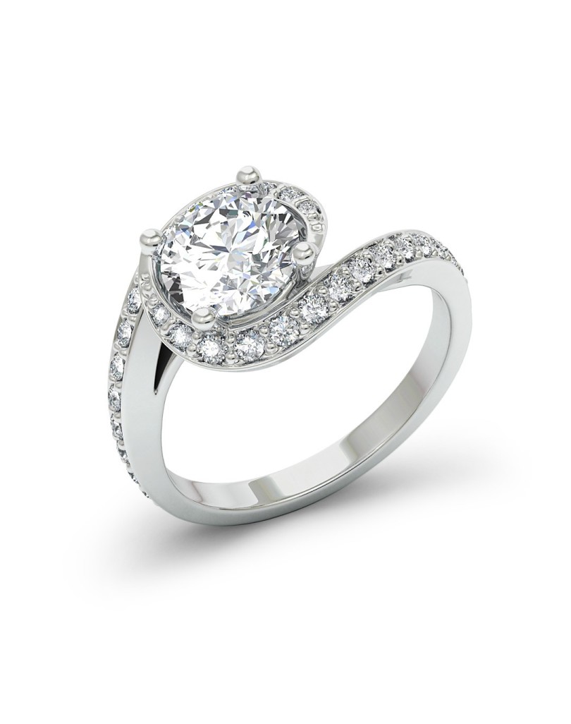 ANELLO PERSONALIZZATO IN ORO BIANCO DIAMANTI 1 CARATO CERTIFICATO