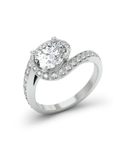ANELLO PERSONALIZZATO IN ORO BIANCO DIAMANTI 1 CARATO CERTIFICATO