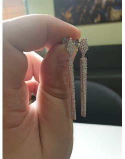 ORECCHINI PERSONALIZZATI IN ORO BIANCO 18K DIAMANTI CERTIFICATI