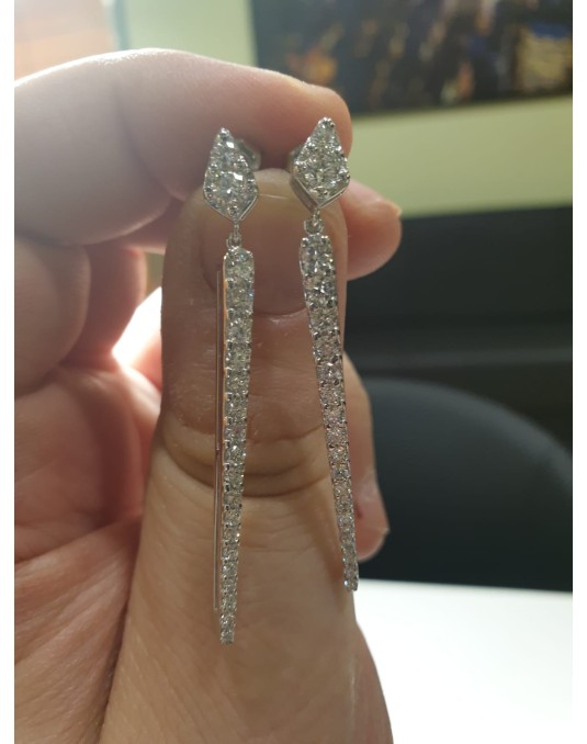 ORECCHINI PERSONALIZZATI IN ORO BIANCO 18K DIAMANTI CERTIFICATI