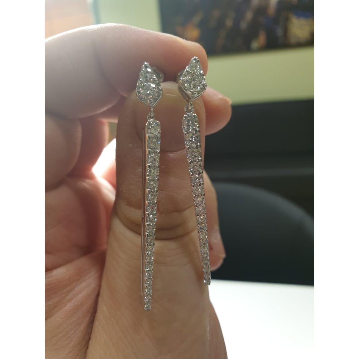 ORECCHINI PERSONALIZZATI IN ORO BIANCO 18K DIAMANTI CERTIFICATI
