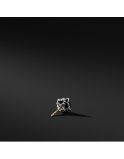 ORECCHINO DA UOMO IN ORO BIANCO 18K CON DIAMANTE NERO CERTIFICATO
