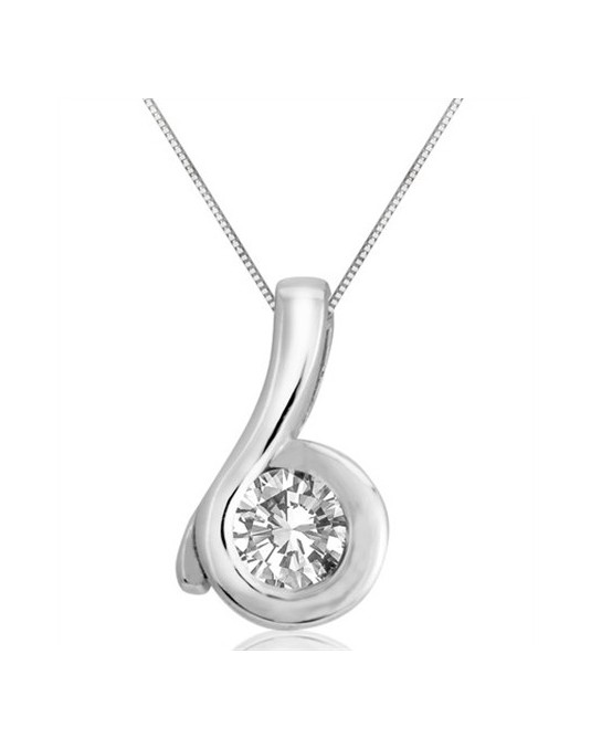 CIONDOLO PERSONALIZZATO IN ORO BIANCO 18K CON DIAMANTE CERTIFICATOI