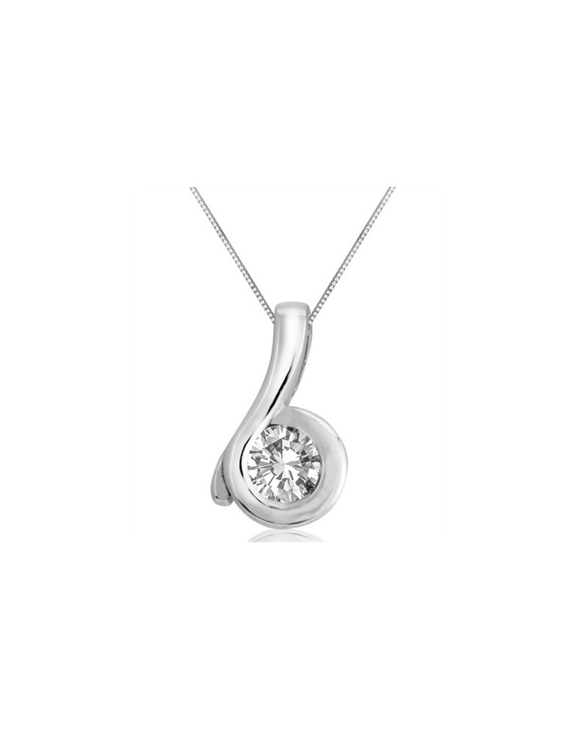 CIONDOLO PERSONALIZZATO IN ORO BIANCO 18K CON DIAMANTE CERTIFICATOI