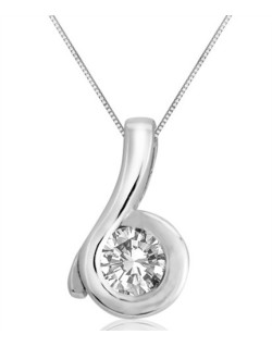 CIONDOLO PERSONALIZZATO IN ORO BIANCO 18K CON DIAMANTE CERTIFICATOI