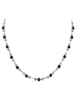 COLLIER IN ORO BIANCO CON RUBINI E DIAMANTI NATURALI CERTIFICATI