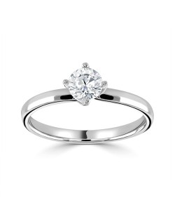 ANELLO SOLITARIO IN ORO BIANCO 18K CON DIAMANTE NATURALE CERTIFICATO DGC