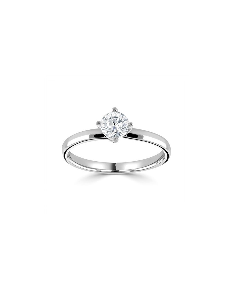 ANELLO SOLITARIO IN ORO BIANCO 18K CON DIAMANTE NATURALE CERTIFICATO DGC