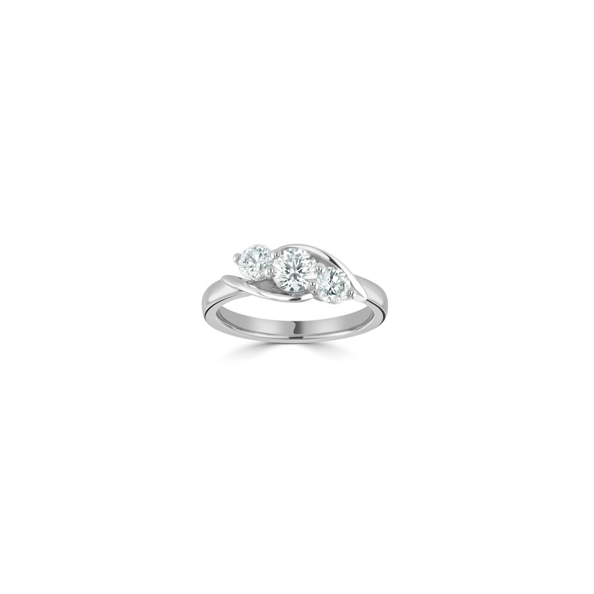 ANELLO TRILOGY IN ORO BIANCO 18K CON DIAMANTI NATURALI CERTIFICATI DGC