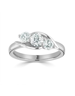 ANELLO TRILOGY IN ORO BIANCO 18K CON DIAMANTI NATURALI CERTIFICATI DGC