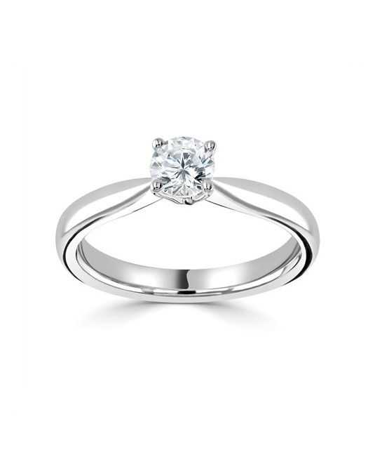 ANELLO SOLITARIO IN ORO BIANCO 18K CON DIAMANTE NATURALE CERTIFICATO DGC