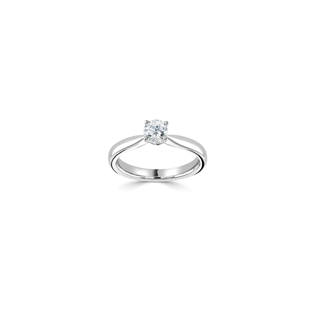 ANELLO SOLITARIO IN ORO BIANCO 18K CON DIAMANTE NATURALE CERTIFICATO DGC