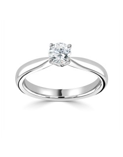 ANELLO SOLITARIO IN ORO BIANCO 18K CON DIAMANTE NATURALE CERTIFICATO DGC