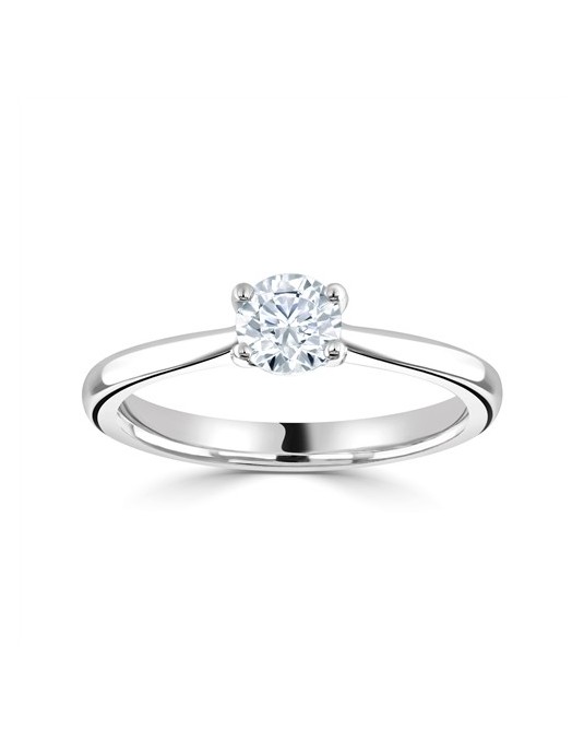 ANELLO SOLITARIO IN ORO BIANCO 18K CON DIAMANTE NATURALE CERTIFICATO DGC