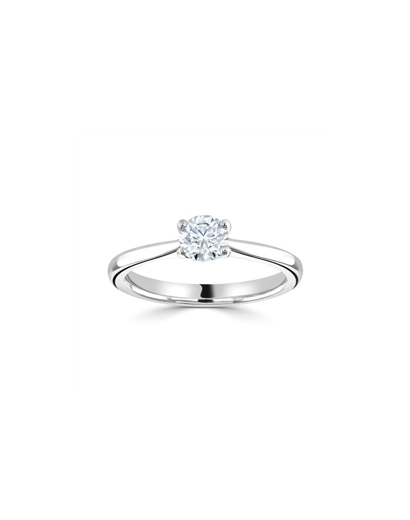 ANELLO SOLITARIO IN ORO BIANCO 18K CON DIAMANTE NATURALE CERTIFICATO DGC